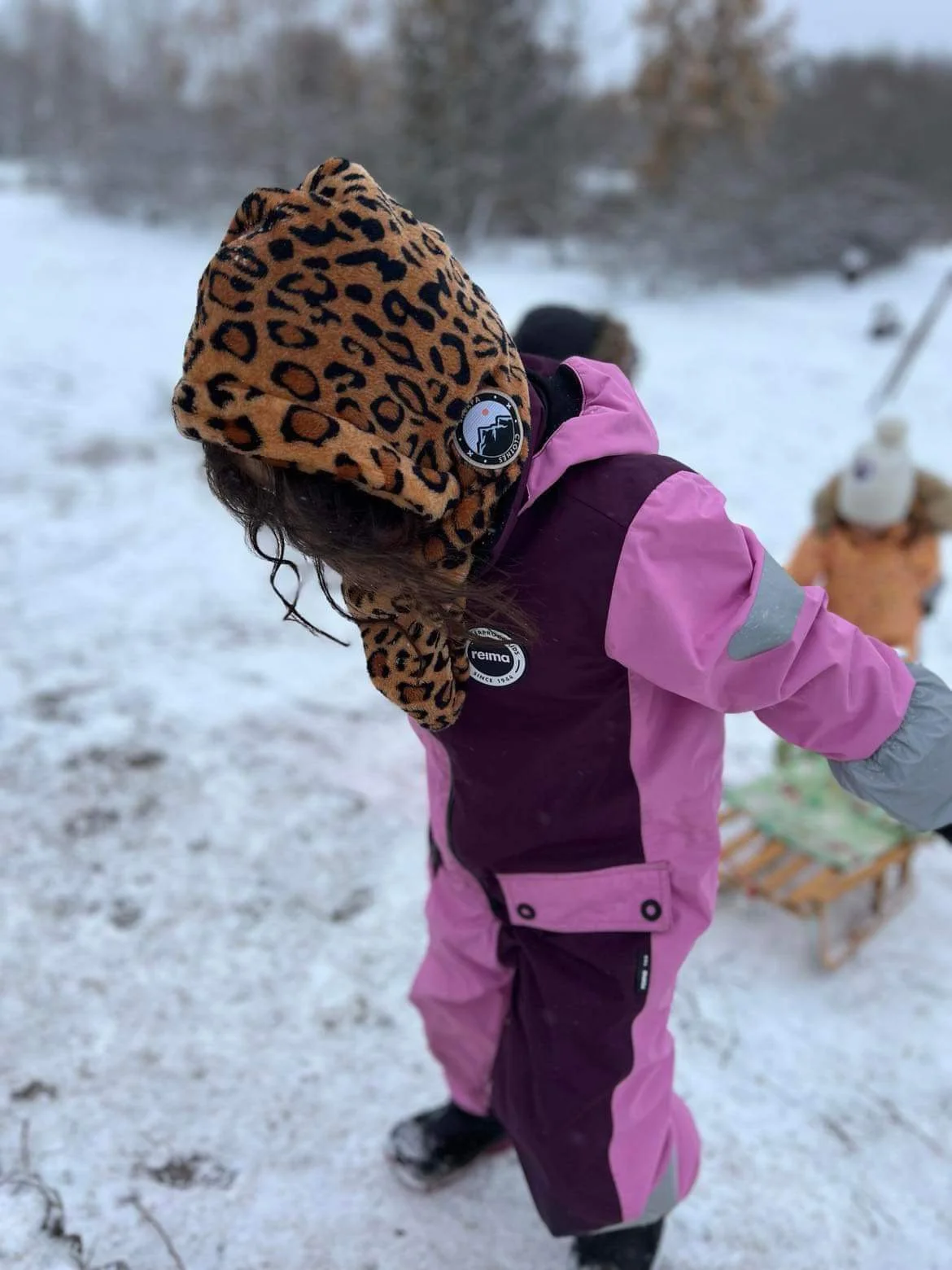 Kaptur Dusty Pink Sherpa KIDS