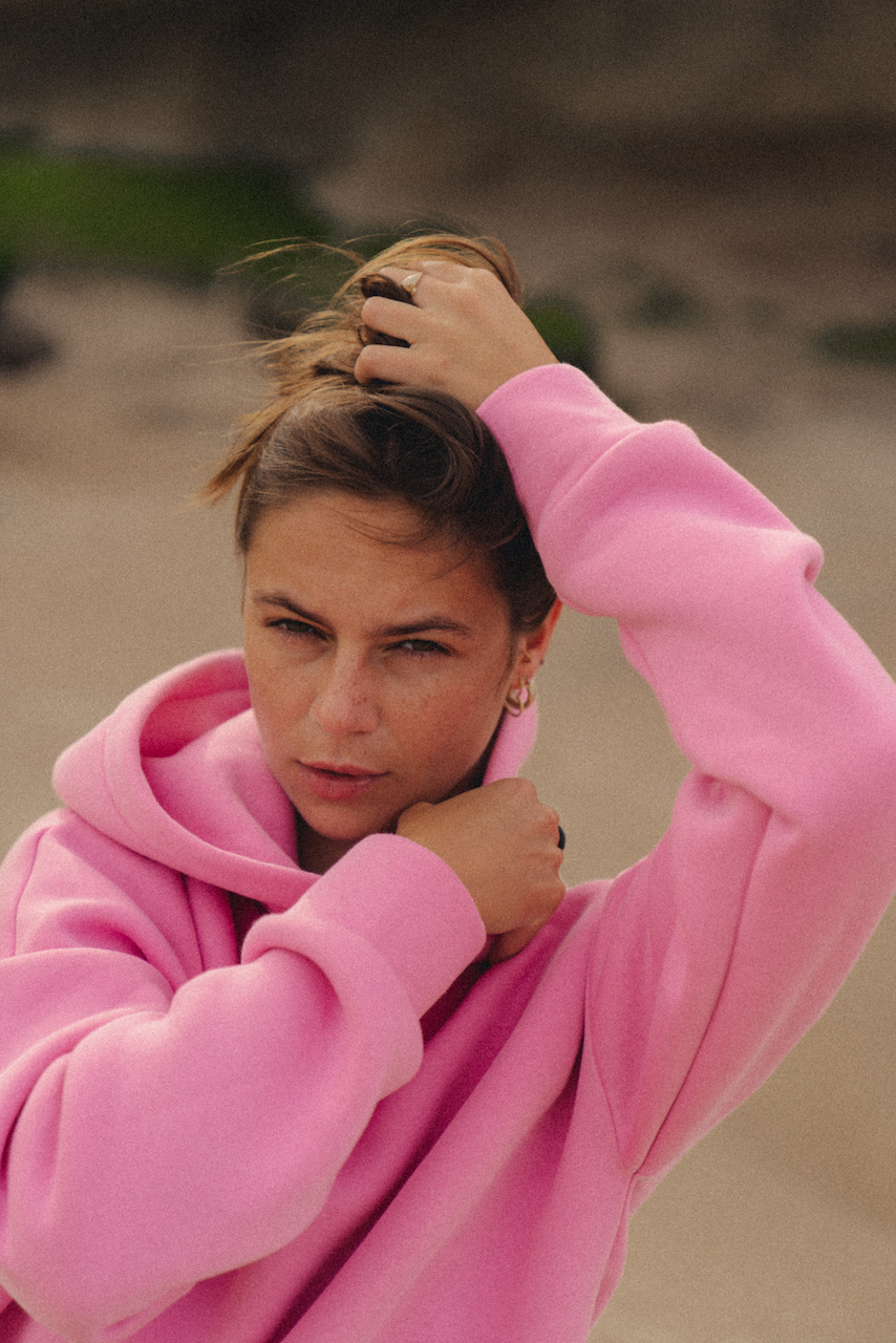 COZY PINK SHERPA HOODIE