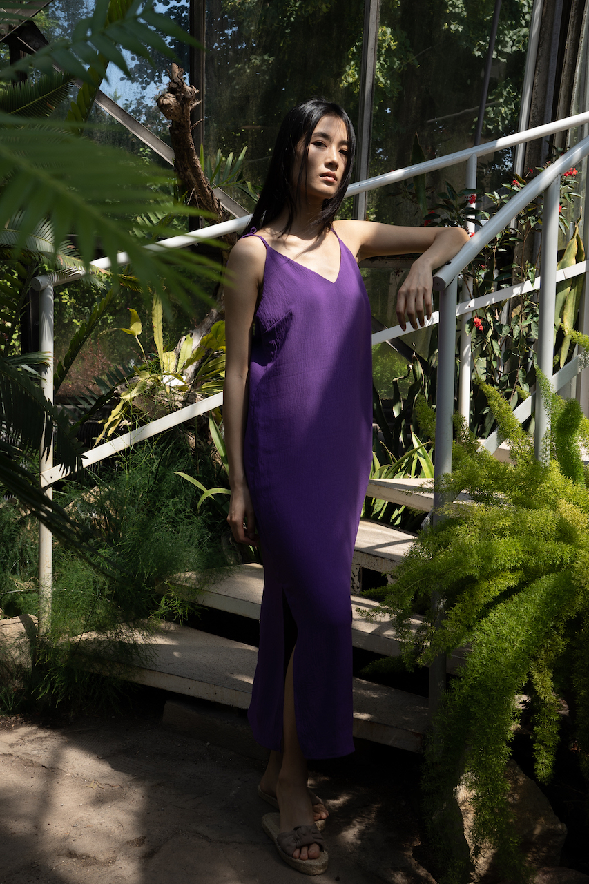 Sukienka LARA dark purple long