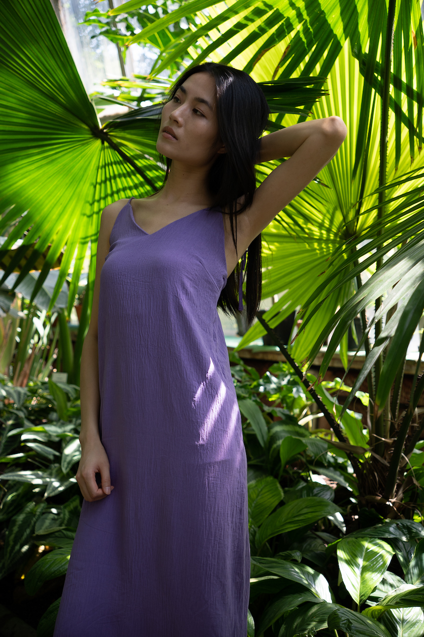 Sukienka LARA light purple long