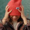 ALPAKA beanie MELANGE CORAL