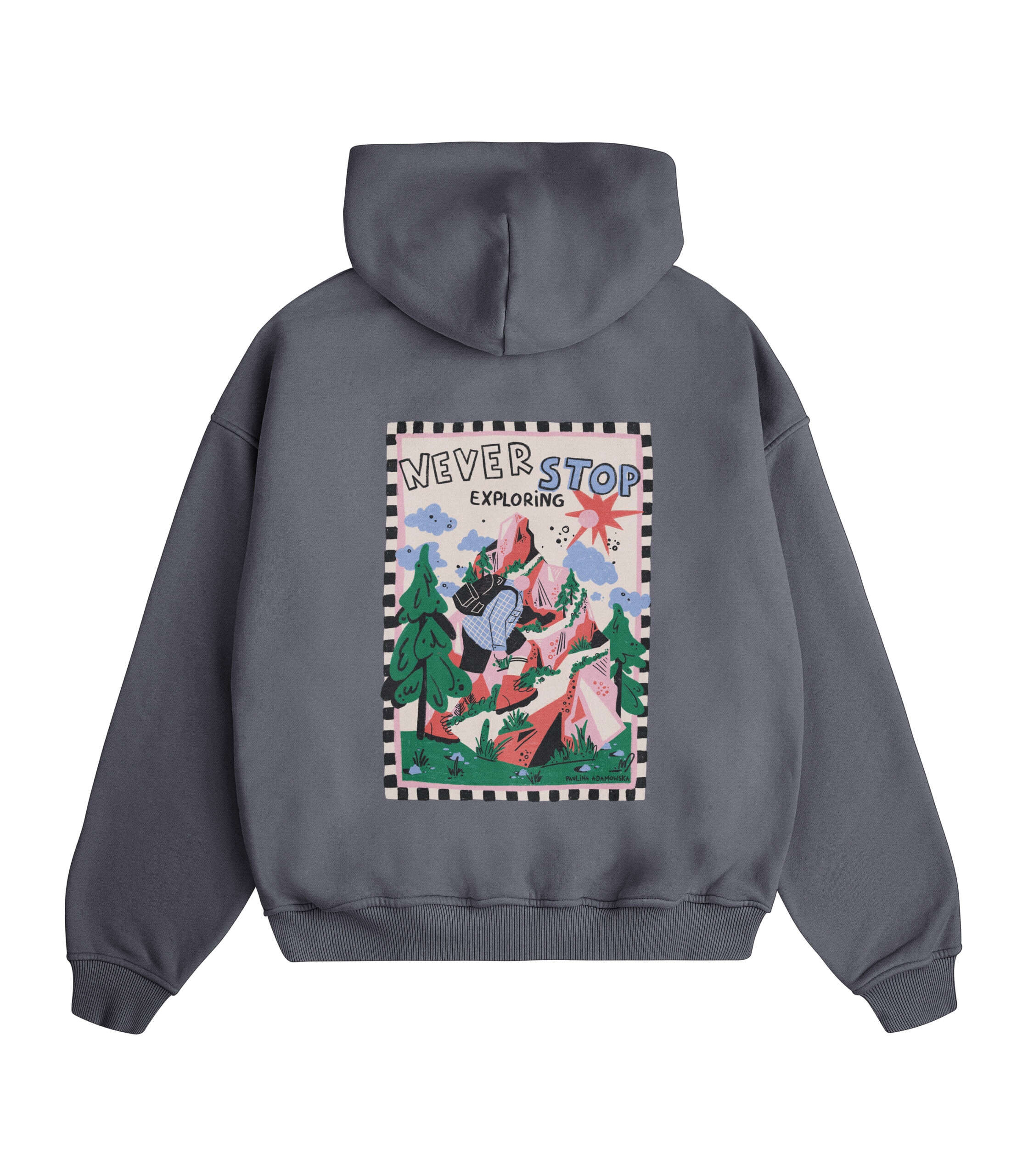 Bluza Sherpa „Never Stop Exploring” graphite