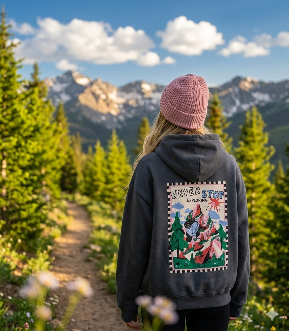 Bluza Sherpa „Never Stop Exploring” graphite