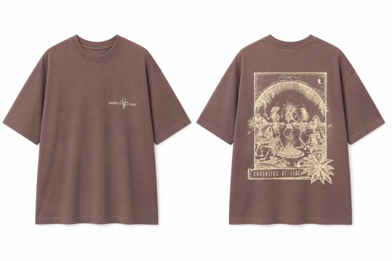 MANIA × SHERPA tee DAUGHTERS OF TIDE brown